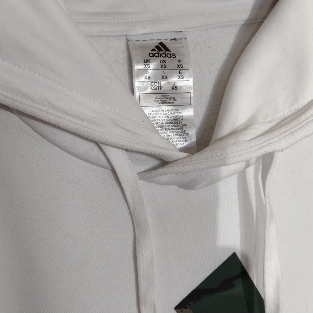 Adidas Camo Logo Hoodie Sweatshirt Size S Womens White - Picture 5 of 13